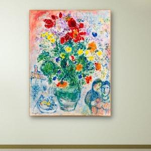 Marc Chagall Bouquet de Renoncules, Marc Chagall Canvas Wall Art, Marc Chagall Exhibition Poster, Exhibition Poster, Expressionism Art,