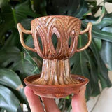 Micro Mini Orchid Planter Pedestal Trophy Pot with Holes and Optional Saucer
