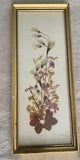 Vintage Dried Pressed Flowers in Gold Frame, Handmade in Tyrol Austria Signed