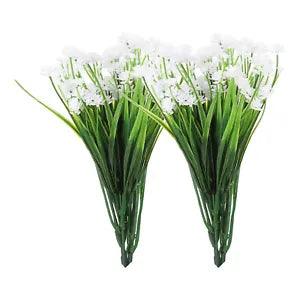 Artificial Flower Heads, Plastic Mini Peony Hydrangea White Faux Flowers 6Pcs