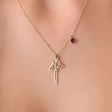 Birth Flower, BirthStone, Birth Flower Necklace, Birthstone Necklace, Christmas