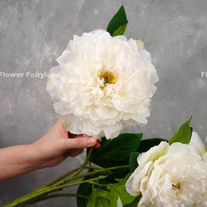 5 Huge Heads Peony Bouquet | High Quality Artificial Flower | DIY Floral | Wedding/Home Decoration | Gifts - White