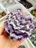 1PC Natural Dreamy amethyst peony flower carved quartz crystal Reiki random