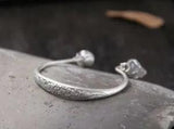B25 Bangle Flower Peony And Bell 999 Fine Silver