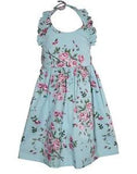 Blueberi Boulevard. Baby Girl Peony Print Halter Sundress 18M