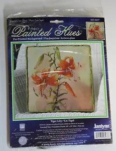 Janlynn counted cross stitch "Tiger Lily" 14 x 14 open package picture or pillow