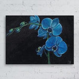 Blue Orchid Oil Painting on Canvas | Impressionism Blue Orchid Oil Painting | Fine Art | Home & Office Wall Decor | Wall Hanging | Painting