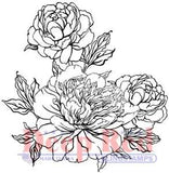 Deep Red Stamps Carnation Blooms Rubber Cling Stamp