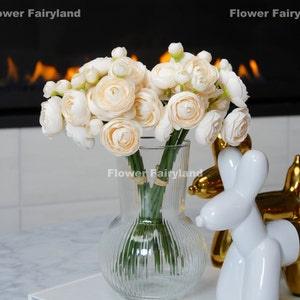 Mini Ranunculus Small Bundle | High Quality Artificial Flower | DIY Floral | Wedding/Home Decoration | Gifts - Champagne