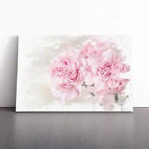 Pink Carnation Flower No.2 Canvas Print Wall Art Framed Picture Large