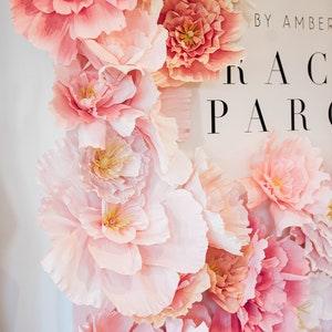 8pcs of 30cm Crepe Paper Peony Flower Backdrop Window display Hanging flower Pom Pom Blush Champagne Rustic Boho Wedding Aisle Decorations