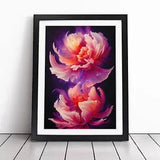 Peony Flower Flame Art Framed Wall Art Poster Print Home Decor Picture Large