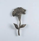 Gorgeous Large Sterling Silver 925 and Marcasite Carnation Flower Floral Brooch