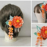Pure silk bridal hair accessories, Japanese hair pin,Handmade Tsumami Kanzashi Hair pin,  Kanzashi Hair