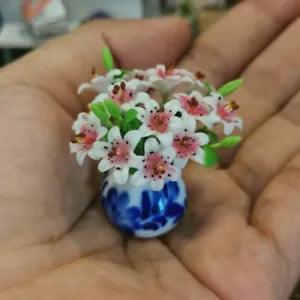 White Pink Lily Miniature Flower 5 Miniature Dollhouse For Dolls's House Decor