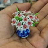 White Pink Lily Miniature Flower 5 Miniature Dollhouse For Dolls's House Decor