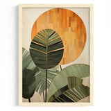 Artistic Plant Poster: Green Leaves and Gold Accents | Art print | Plant decoration