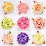Silk Peony Flowers Artificial Flower Head DIY Wedding Decor Craft Material 10Pcs