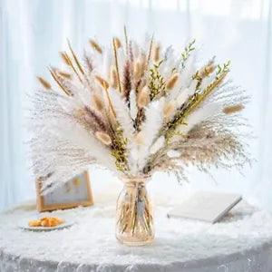85PCS Natural Pampas Grass Bouquet | Boho & Western Wedding Decor Flowers
