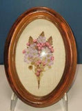 Vtg Woodley Studio London 1940s Dried Flower arrangement Oval Wall Wooden Frame