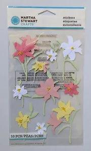 Pink Yellow White Lily Flowers Martha Stewart Scrapbooking Stickers