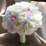 Blush Pink, Ivory White, Roses Bouquets, Real Touch Flowers, Real touch Roses, Hydrangeas