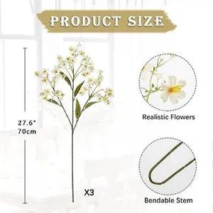 3 Bundles Artificial Fall Flowers Daphne Flowers 28" Long Stem Fake Vintage