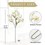 3 Bundles Artificial Fall Flowers Daphne Flowers 28" Long Stem Fake Vintage