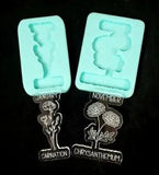 Birth Month FLOWER Etched Silicone Mold - Floral Plant Resin DIY Charm Pendant