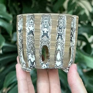 Unglazed Mini White Black Marbled Agateware Clay Terracotta Orchid Planter Pot with Holes