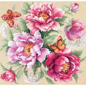 Magic Needle Zweigart Edition counted cross stitch kit "Flower Magic. Peonies",