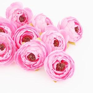 5 Hot Pink Ranunculus | Mini Ranunculus | Flower Crown | Millinery Flowers | Embellishment Flowers | Fuchsia Ranunculus | Blue Hutch MR51
