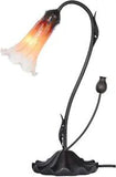 Bieye L10697 Lily Flower Blown Glass Accent Table Lamp for Living Room Bedroom D