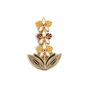 Orchid Hard Enamel Pin Large 1.75 inches tall By Amber Leaders
