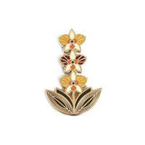 Orchid Hard Enamel Pin Large 1.75 inches tall By Amber Leaders