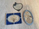 VTG Framed Dried Flowers Under Glass Window Sun Catcher 3 *CQ
