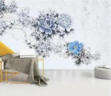 3D Blue Peony Flower 25203NA Wallpaper Wall Murals Removable Wallpaper Fay