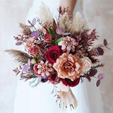 Rustic boho Wedding Bouquet,Artificial Faux Flowers Home Wedding Decor,bridal bridesmaids bouquets,Flowers Arrangement,Small Centerpiece