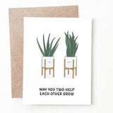 Funny Plant Wedding Card, Botanical Wedding Gift for Bride and Groom