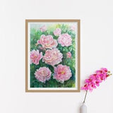 Delicate flowers original watercolor painting, Pink peonies large painting as a gift, Flower painting for inspiration and for wall decor