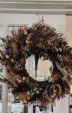 Arthopologi Shabby Chic Pink Green Dried Flower Wreath French Cottage Farmhouse