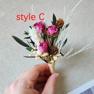 3 type mini bouquet for wedding boutonniere??natural rose bouquet??dry flower arrangement??letterbox gift??boho flower decor??home  decor??