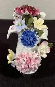 Vintage Royal Doulton Flowers Vase Figurine Bone China Roses Carnations