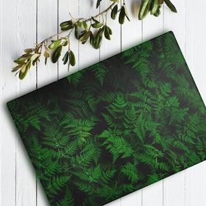 Fern Charcuterie Board | Glass Cutting Board | Dark Green Serving Tray | Functional Plant D¡§?cor | Green Plant Art | Free Domestic Shipping