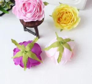 Artificial Flower Head White Pink Silk Peony Big Flower Heads Wedding Party...