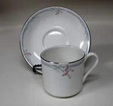 ROYAL DOULTON Fine Bone China Flat Demitasse Cup & Saucer - Carnation