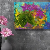 Orchid painting. Colorful painting. Original oil painting. Modern contemporary artwork.