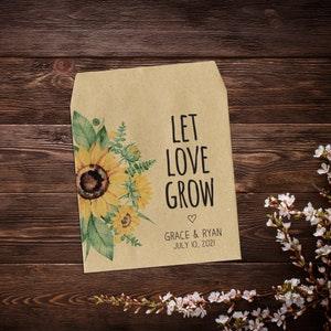 Seed Packet Favor, Wedding Seed Packets, Sunflower Seed Packets, Seed Favor, Sunflower Favor, Rustic Wedding Favor, Sunflower Wedding x 25
