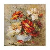 Original Rose Painting,Flower Bouquet, Floral Impasto,Oil Impasto,Small Painting,Flower Art,Nursery Wall Art, 10 by 10 inches