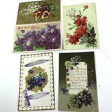 Lot of Vintage Postcards Flowers Floral Carnations Pansies Some Embossed #b